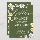 Boho Daisies Birthday Brunch Party Invitation  招待状 (正面/裏面)