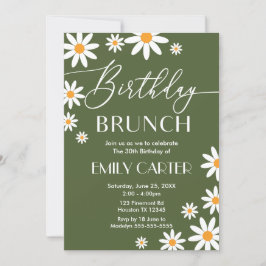 Boho Daisies Birthday Brunch Party Invitation  招待状