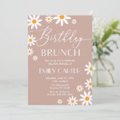Boho Daisies Birthday Brunch Party Invitation 招待状 (スタンド正面)
