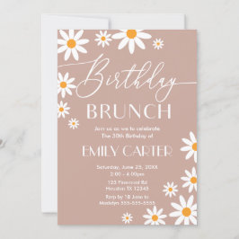 Boho Daisies Birthday Brunch Party Invitation 招待状