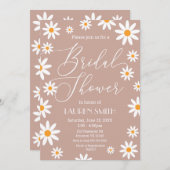 Boho Daisies Bridal Shower party 招待状 (正面/裏面)