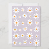 Boho Daisies One Birthday Party lilac invitation 招待状 (裏面)