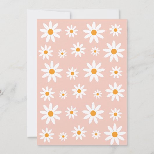 Boho Daisies Wildflower Birthday party invitation 招待状 (裏面)