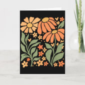 Boho Daisy Flower,retro Floral Funny Gift Tee Wome カード (正面)