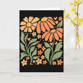 Boho Daisy Flower,retro Floral Funny Gift Tee Wome カード (黄色い花)