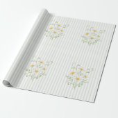 Boho Daisy Silly Goose Sage Green Baby Shower ラッピングペーパー (アンロールド)