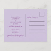 Boho Dark Purple Save the Date 結婚's ポストカード (裏面)