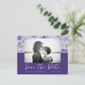 Boho Dark Purple Save the Date 結婚's ポストカード (スタンド正面)