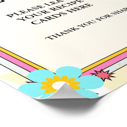 Boho DazedとGroovyレシピカードテーブルの記号 ポスター (角)