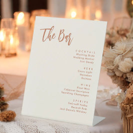 Boho Desertのドリンク結婚メニュー表の記号 台座サイン