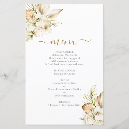 Boho Desertメニューカード (正面)