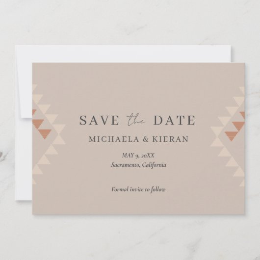 Boho Desert結婚の写真Save The Date セーブザデート (正面)
