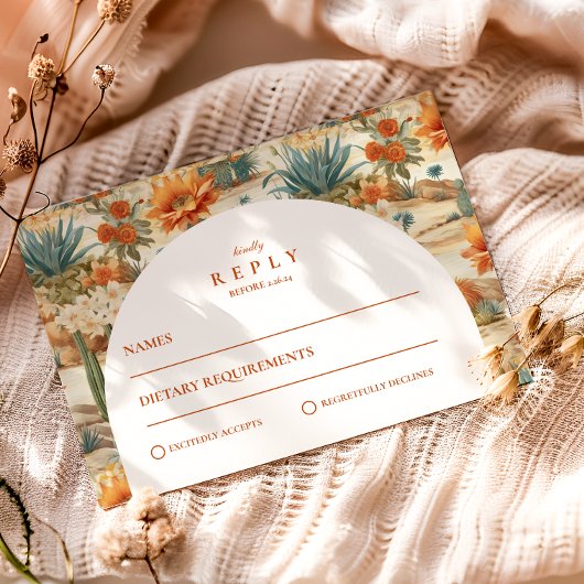 Boho Desert Arch Wedding 出欠カード