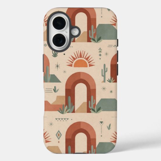 Boho Desert Arches Sunset Minimal Case Case-Mate iPhoneケース (裏面)