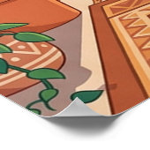 Boho Desert Archway Sunset with Dunes, Hanging Pla ポスター (角)