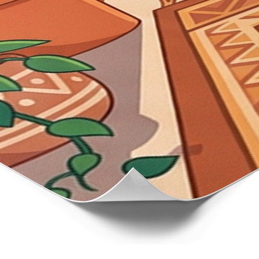 Boho Desert Archway Sunset with Dunes, Hanging Pla ポスター (角)