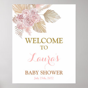 Boho Desert Baby Shower Girlウェルカムサイン ポスター