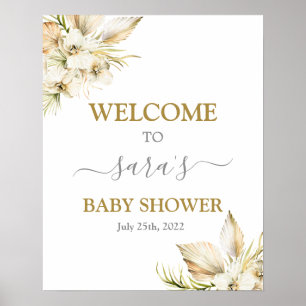 Boho Desert Baby Shower Girlウェルカムサイン ポスター