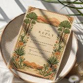Boho Desert Botanical Wedding 出欠カード