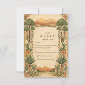 Boho Desert Botanical Wedding 出欠カード (正面)