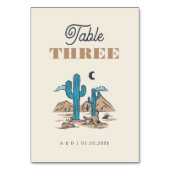 Boho Desert Cactus Arizona Wedding Table Number テーブルナンバー (正面)