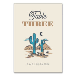 Boho Desert Cactus Arizona Wedding Table Number テーブルナンバー