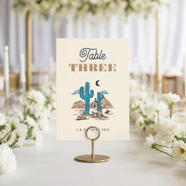 Boho Desert Cactus Arizona Wedding Table Number テーブルナンバー