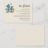 Boho Desert Cactus Retro Arizona Wedding Details エンクロージャーカード (正面/裏面)