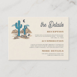 Boho Desert Cactus Retro Arizona Wedding Details エンクロージャーカード