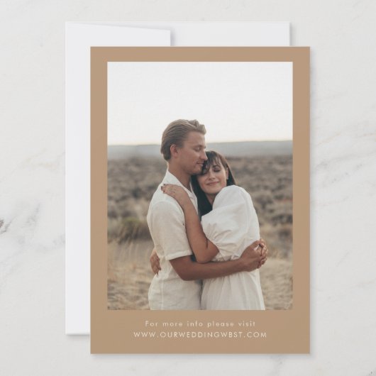 Boho Desert Cactus Retro Arizona Wedding Photo 70s 招待状 (裏面)
