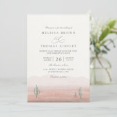 Boho Desert Cactus Rustic Elegant QR Code Wedding 招待状 (スタンド正面)