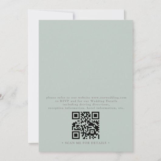 Boho Desert Cactus Rustic Elegant QR Code Wedding 招待状 (裏面)