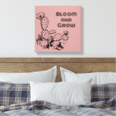 Boho Desert Cactus Wall Art Pink キャンバスプリント (インサイチュ (寝室))