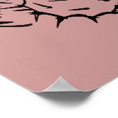 Boho Desert Cactus Wall Art Pink ポスター (角)