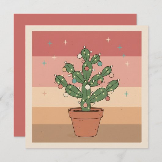 Boho Desert Christmas Greeting Card シーズンカード (正面/裏面)