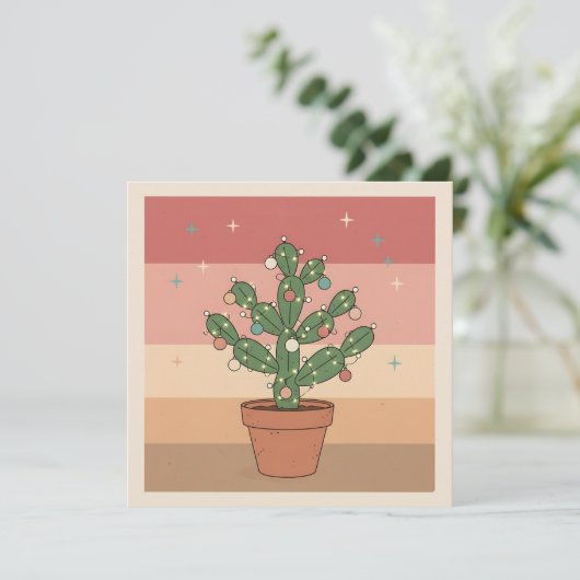 Boho Desert Christmas Greeting Card シーズンカード (スタンド正面)
