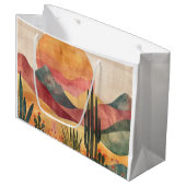 Boho Desert Landscape - Southwestern Nature ラージペーパーバッグ (正面アングル)