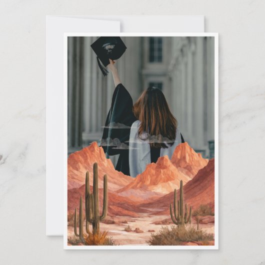 Boho Desert Mountain Southwest Graduation 招待状 (裏面)