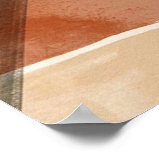 Boho Desert Pathway Sunset, Geometric Arches & Cac ポスター (角)