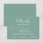 Boho Desert SageグリーンミニマリストRSVPカード 招待状 (正面/裏面)