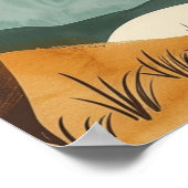 Boho Desert Sunset Landscape Wall Art Print ポスター (角)
