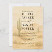 Boho Desert Watercolor Destination Wedding  招待状 (正面)