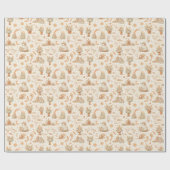 Boho Desert Wedding Watercolor Pattern ラッピングペーパー (フラット)