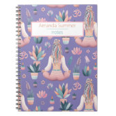 Boho Design- Frau mit Dreadlocks- Meditation- OM ノートブック (正面)