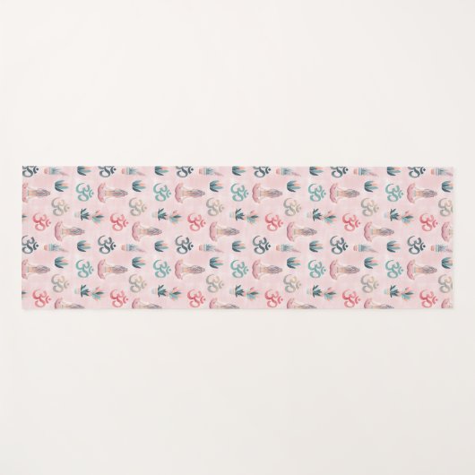 Boho Design- Frau mit Dreadlocks- Meditation- OM ヨガマット (正面(横))