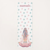 Boho Design- Frau mit Dreadlocks- Meditation- OM ヨガマット (正面)