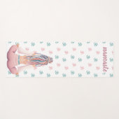 Boho Design- Frau mit Dreadlocks- Meditation- OM ヨガマット (正面(横))