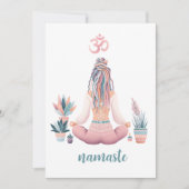 Boho Design- Frau mit Dreadlocks- Meditation- OM 招待状 (正面)
