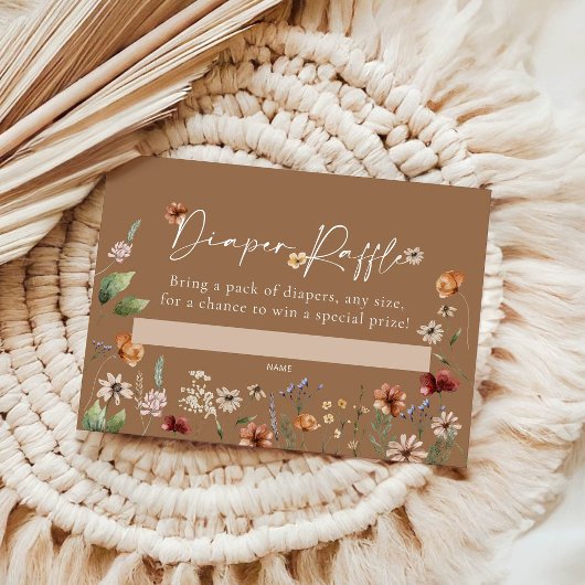 Boho Diaper Raffle Baby Shower Card ノートカード