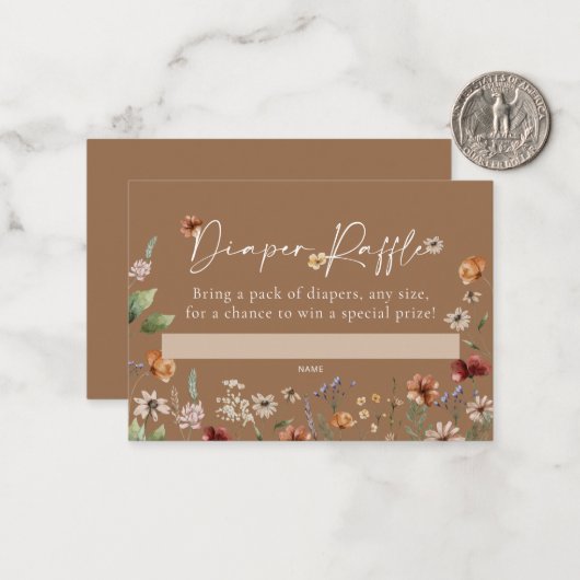 Boho Diaper Raffle Baby Shower Card ノートカード (正面/裏面インサイチュ)